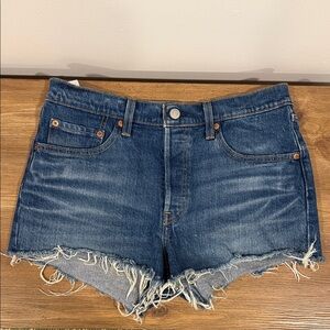 Levi's Women's Blue Distressed Denim Cutoff Shorts